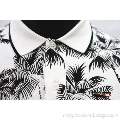 95%Cotton 5%Spandex Solid PK With Printing Shirts
